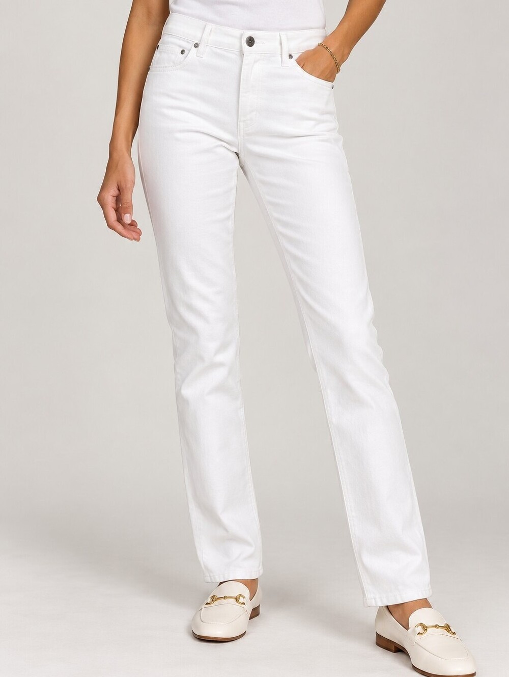 Lauren Ralph Lauren White Slim Straight Jeans US2 Coastal Classic Old Money